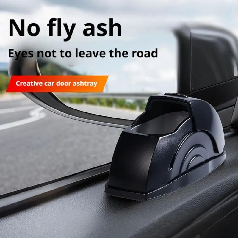Portable Smokeless Car Ashtray Door Mounted With Lid 10