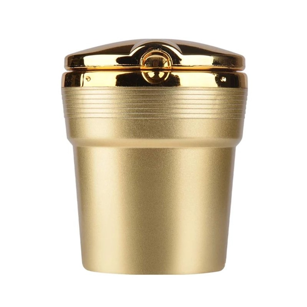 LED Car Ashtray With Lid Portable Cup Holder Trash Bin 4