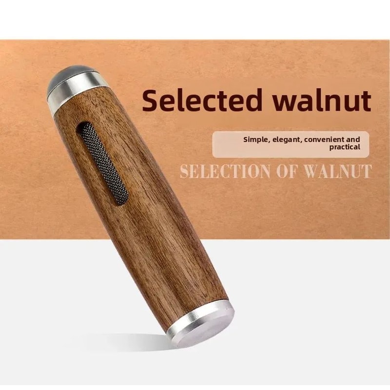 Portable Walnut Wood Car Ashtray With Filter 6