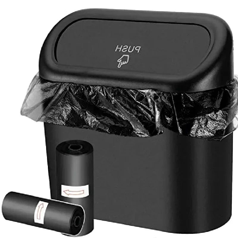 Mini Leakproof Car Trash Can With Lid 6