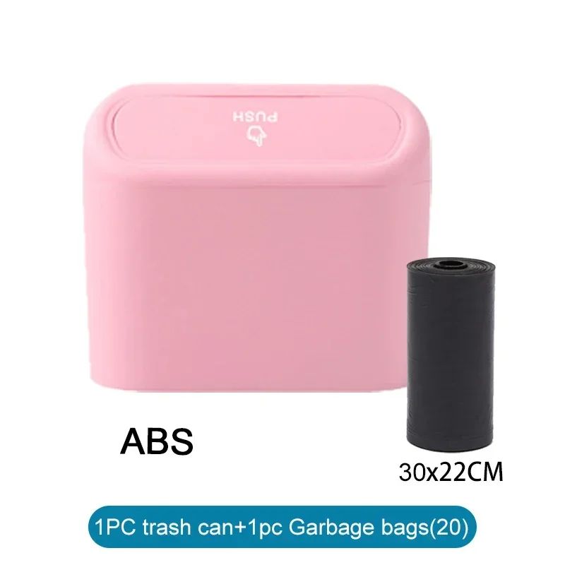 Mini Leakproof Car Trash Can With Lid 14