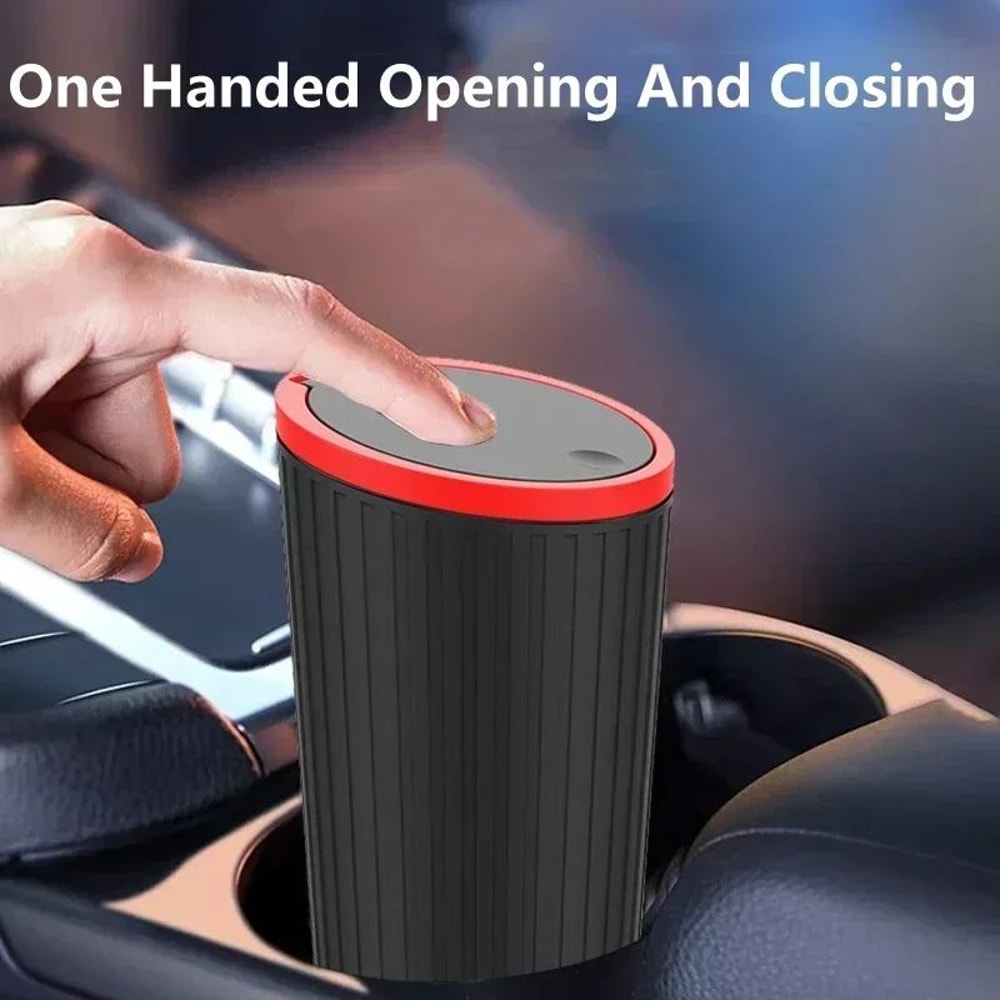 Mini Car Trash Bin Auto Dust Organizer With Lid 1