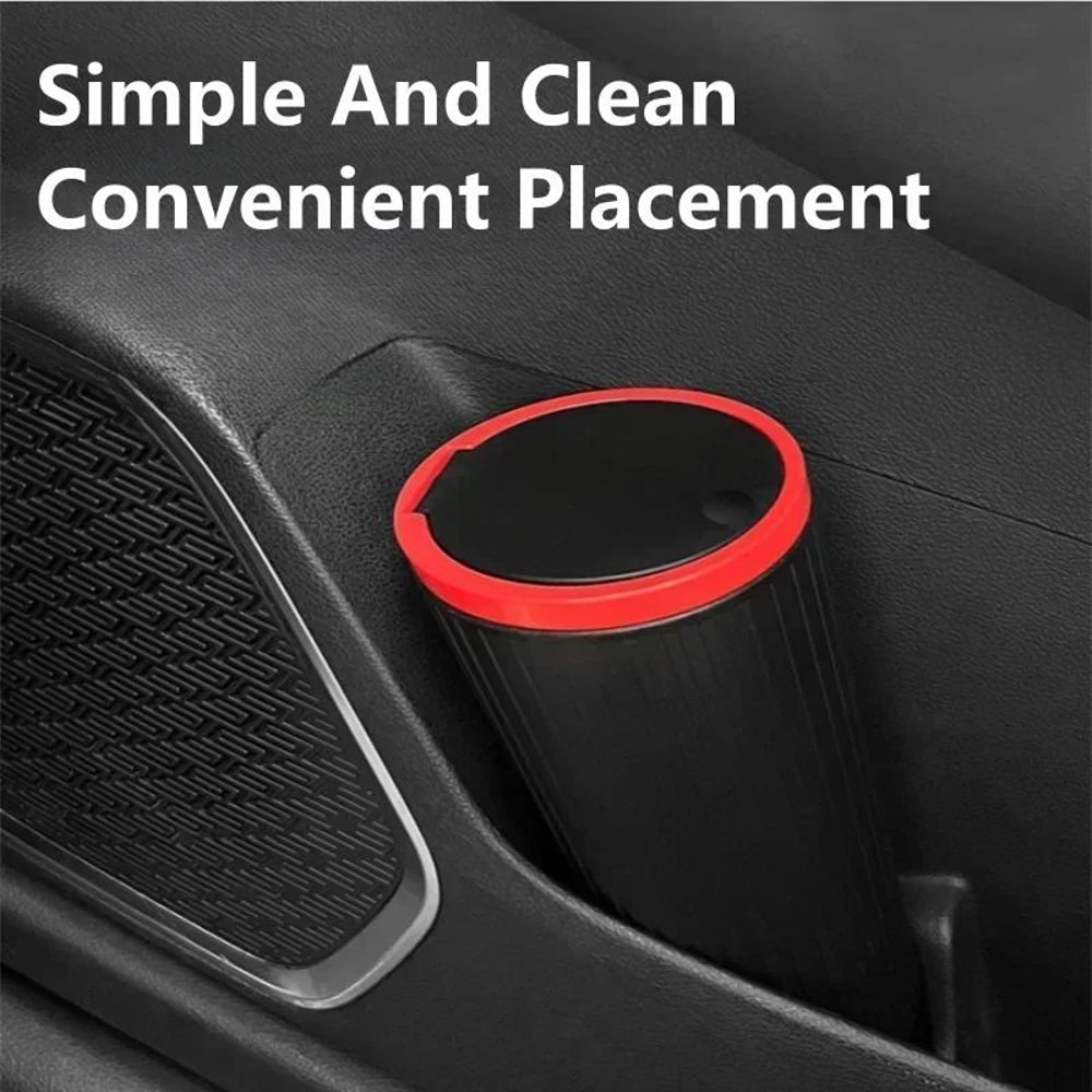 Mini Car Trash Bin Auto Dust Organizer With Lid 3