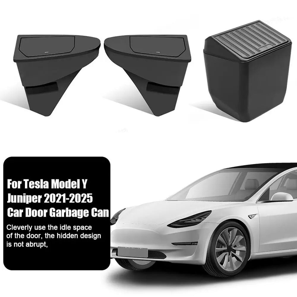 Tesla Model Y Juniper Front Door Trash Can Storage Box 7