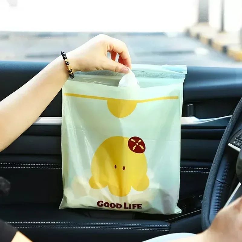 Disposable Self Adhesive Car Trash Bag Organizer 4