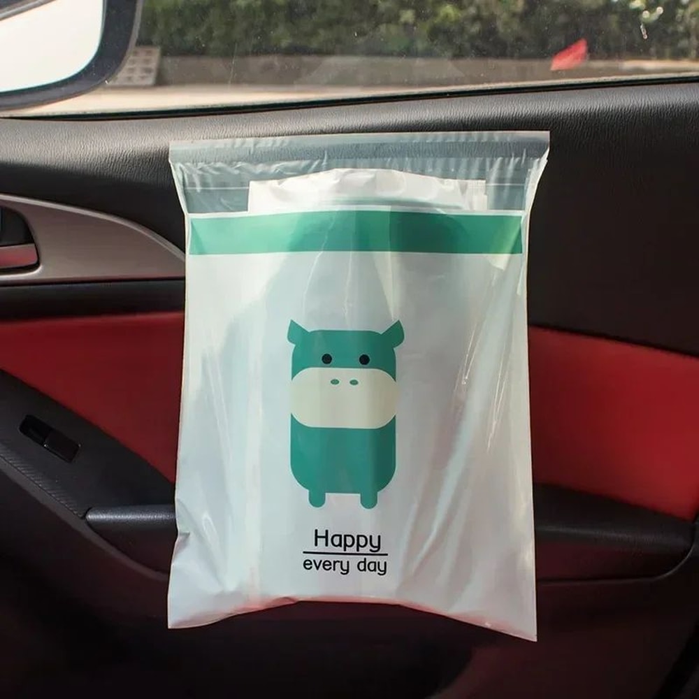 Disposable Self Adhesive Car Trash Bag Organizer 1