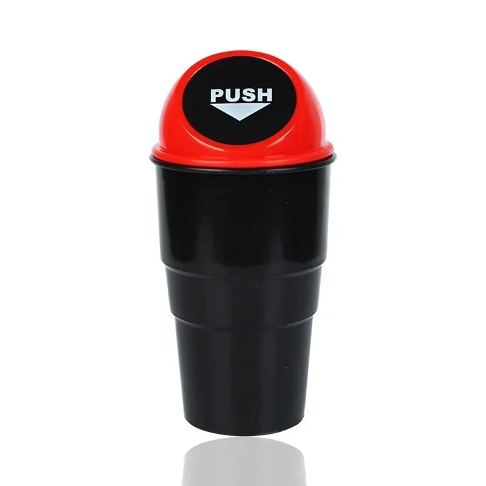 Round Car Trash Can With Lid Cup Holder Storage Bin 10