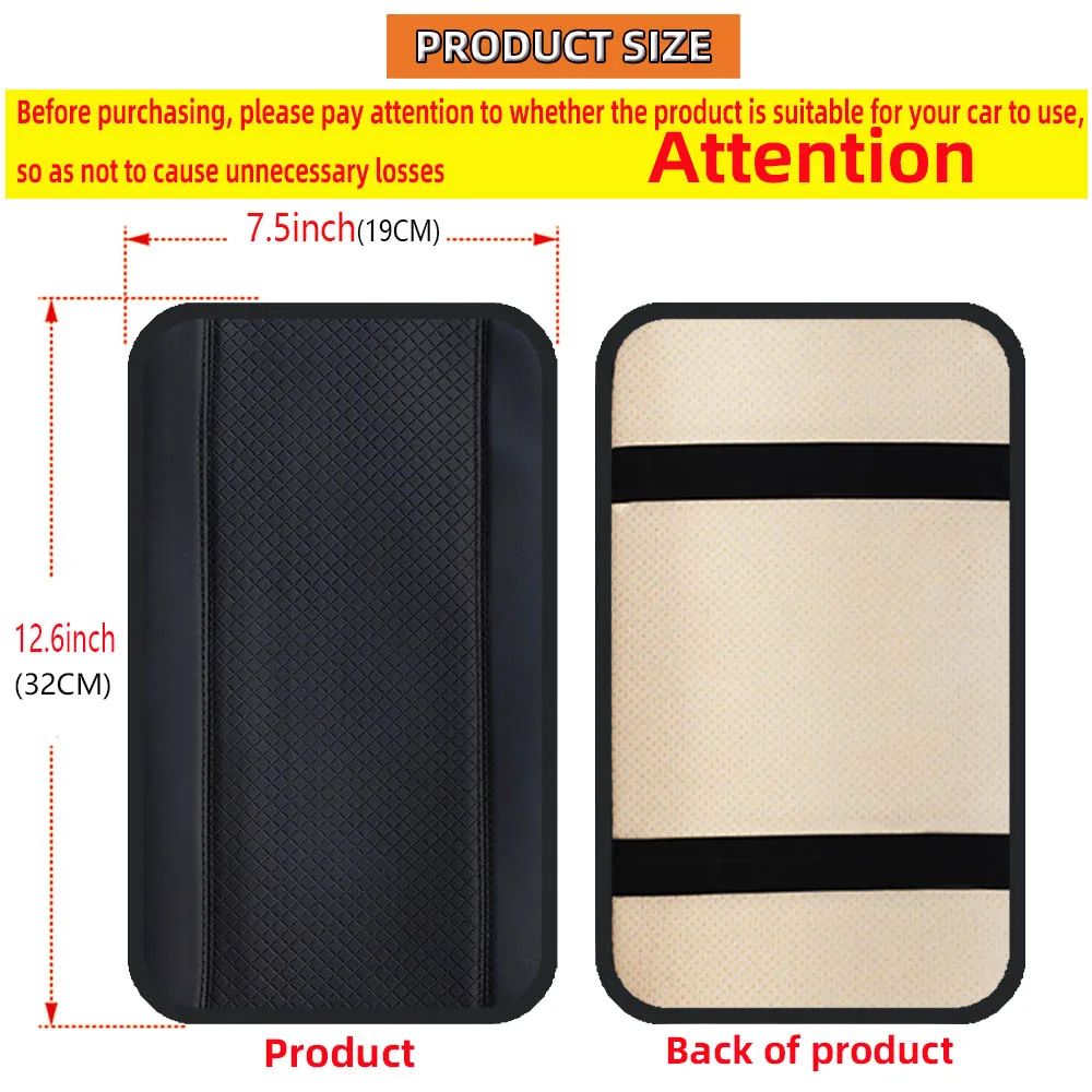 PU Leather Waterproof Car Armrest Cushion Pad 2