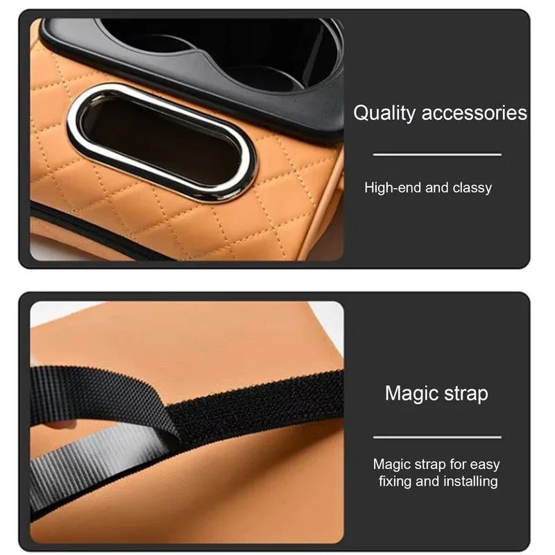 Universal Car Armrest Cushion Organizer With Cup Holder 5