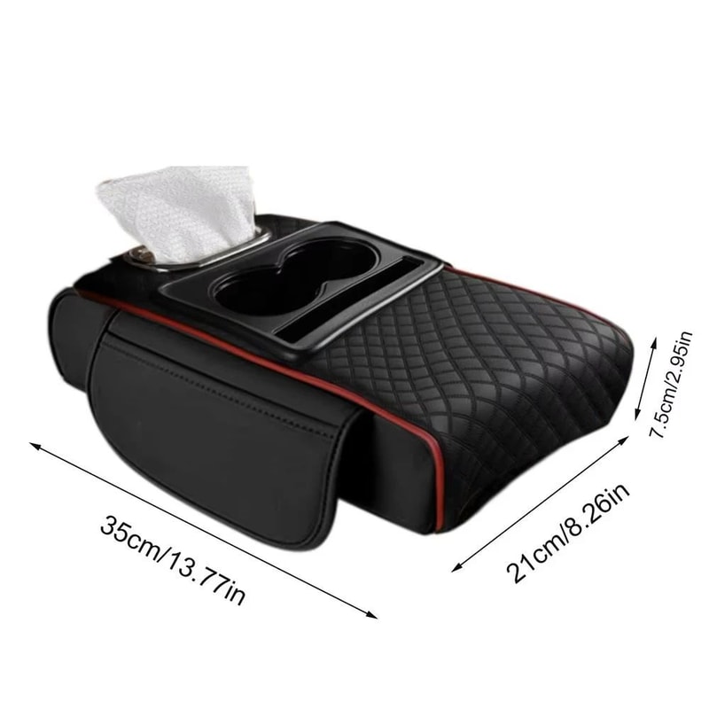 Universal Car Armrest Cushion Organizer With Cup Holder 13