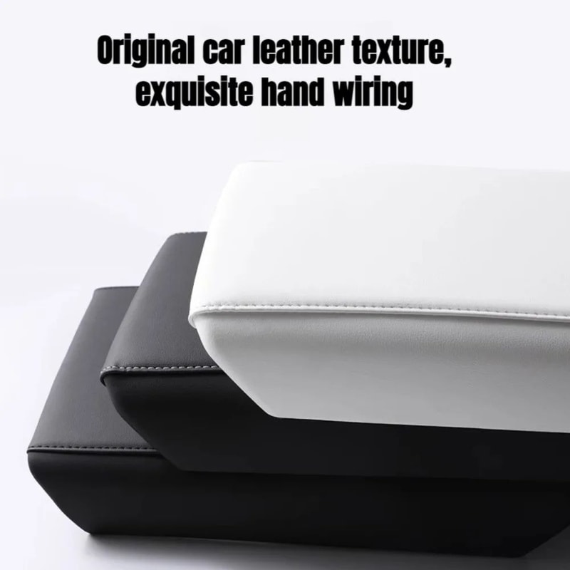 Tesla Model 3 Y Leather ABS Armrest Cover Lid 2