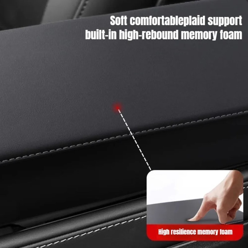 Tesla Model 3 Y Leather ABS Armrest Cover Lid 3