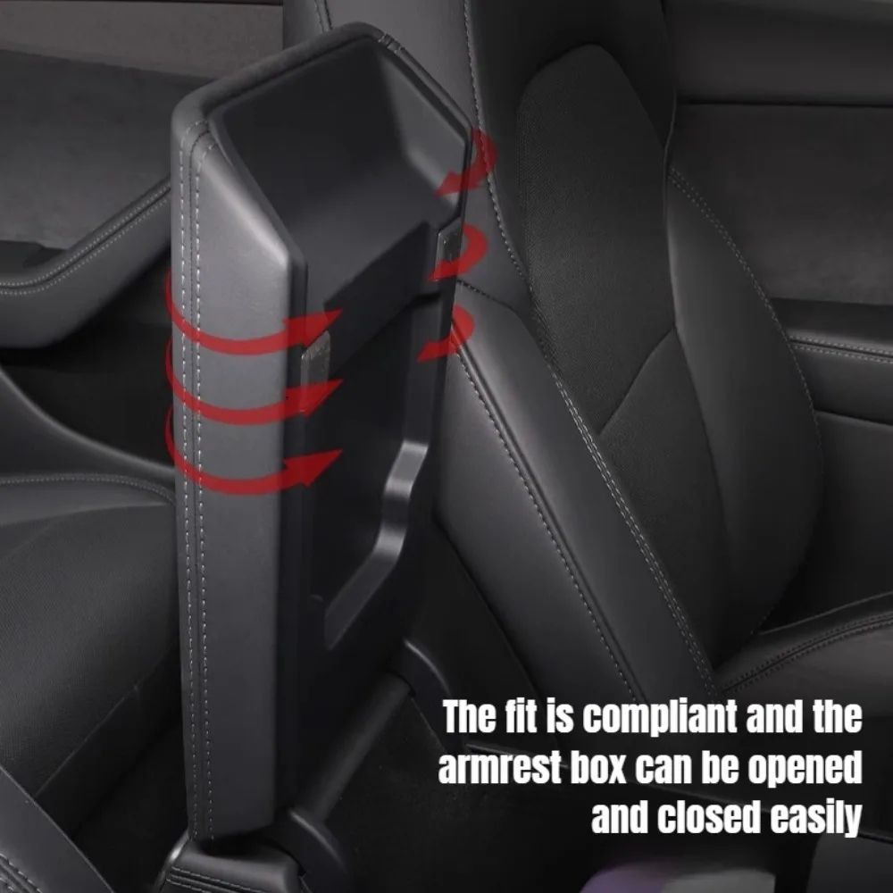 Tesla Model 3 Y Leather ABS Armrest Cover Lid 4