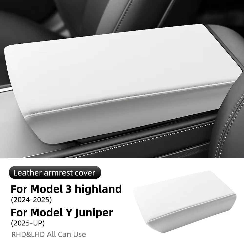 Tesla Model 3 Y Leather ABS Armrest Cover Lid 8