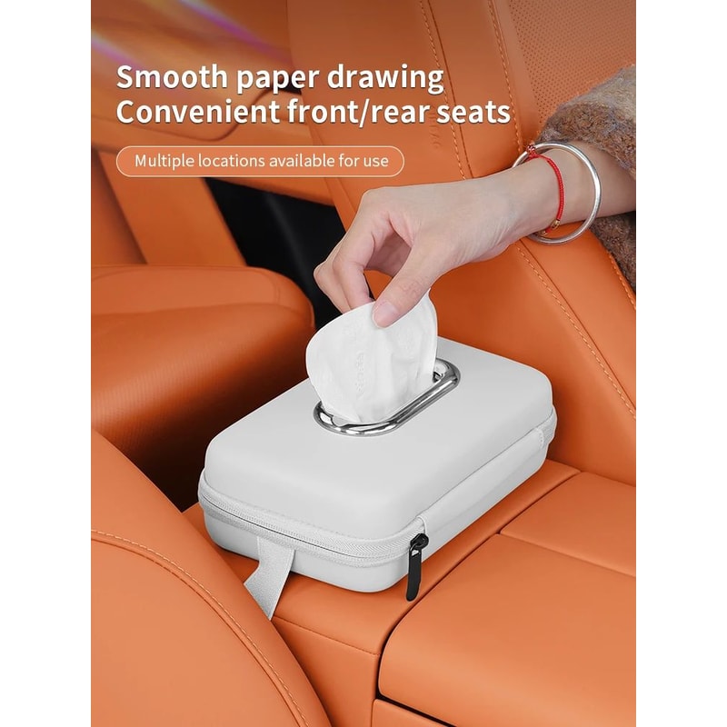 Multifunctional Car Tissue Box Holder Hanging Organizer 1