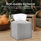Retro PU Leather Square Tissue Box Cover Organizer 1