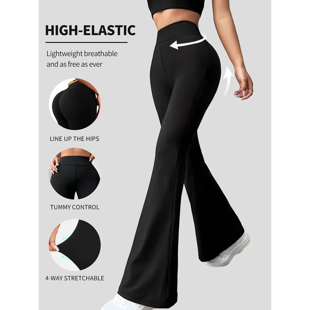 High Waist Bootcut Yoga Leggings Tummy Control Workout Pants 7