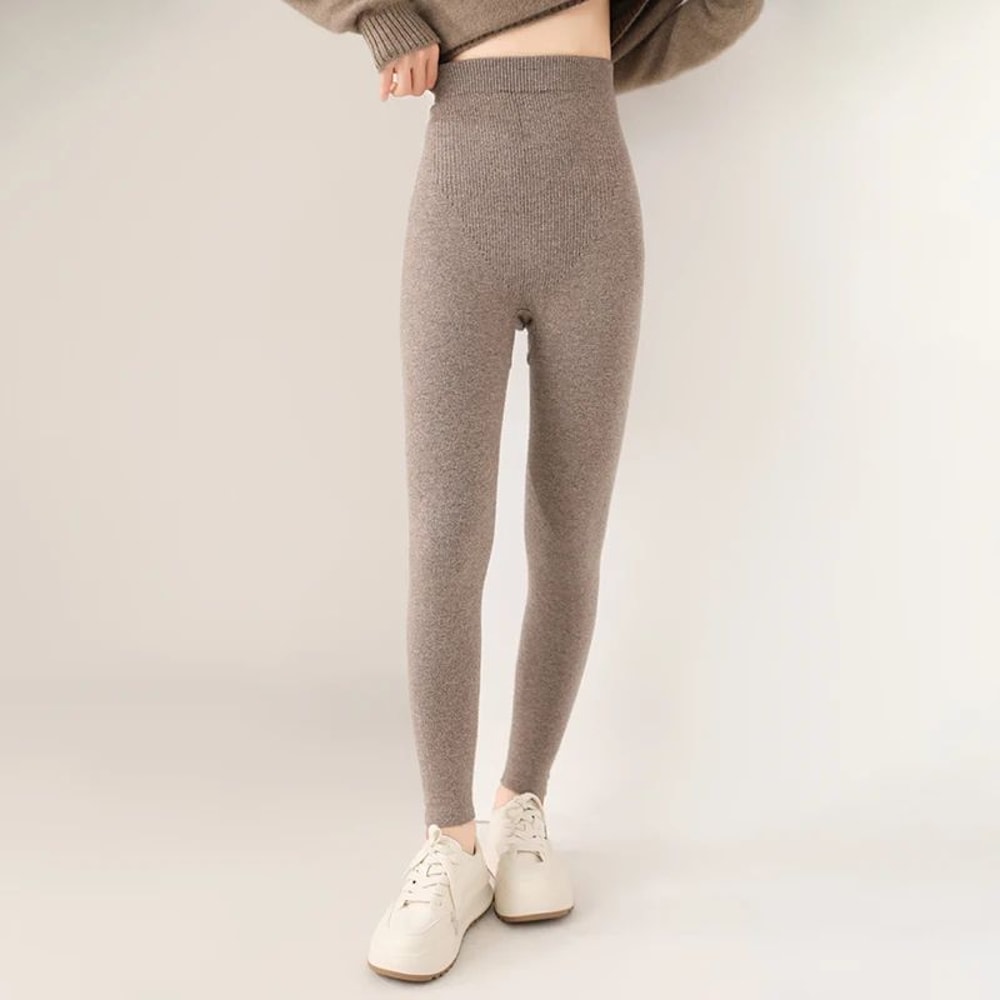 Women Warm Wool Knit Leggings Slim Fit Winter Thermal Pants 0
