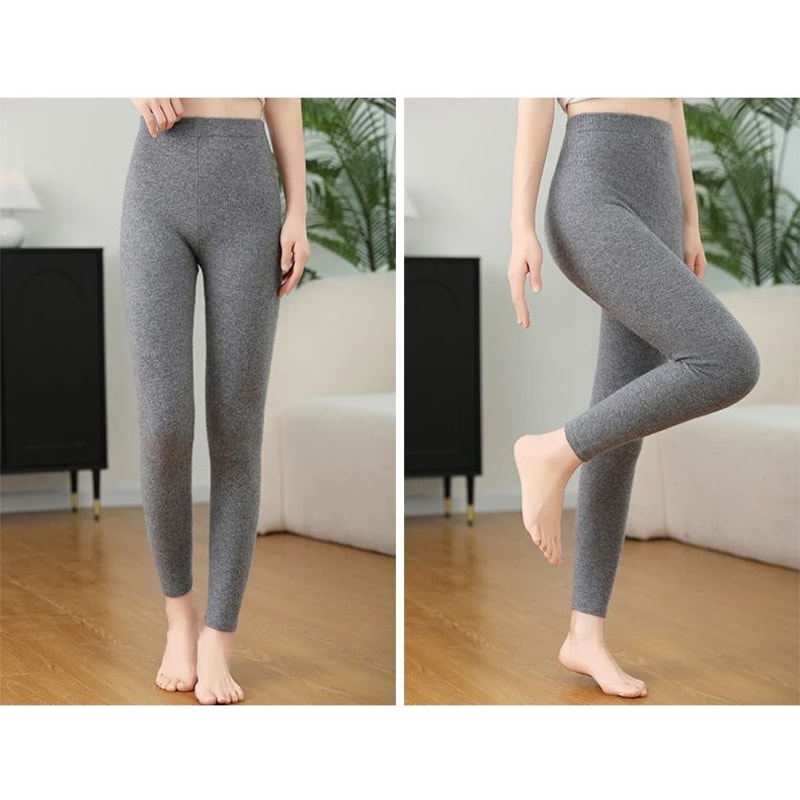 Women Winter Cashmere Wool Knit Leggings High Elastic Warm Pants 6
