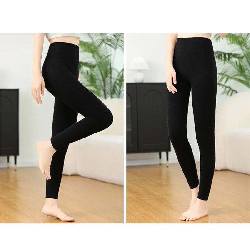 Women Winter Cashmere Wool Knit Leggings High Elastic Warm Pants 8
