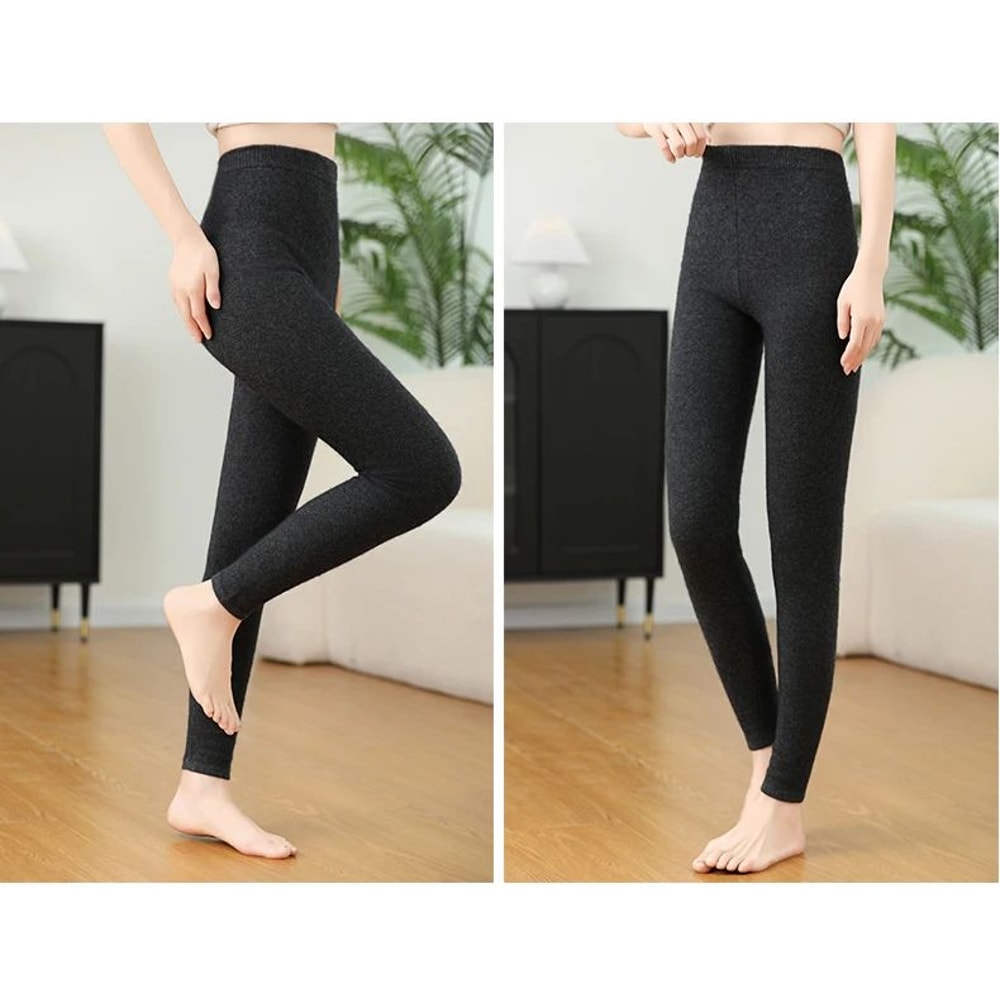Women Winter Cashmere Wool Knit Leggings High Elastic Warm Pants 7