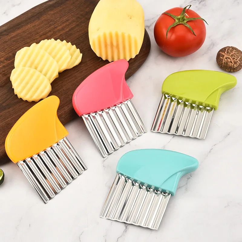Stainless Steel Wavy Potato Cutter French Fries Slicer 0