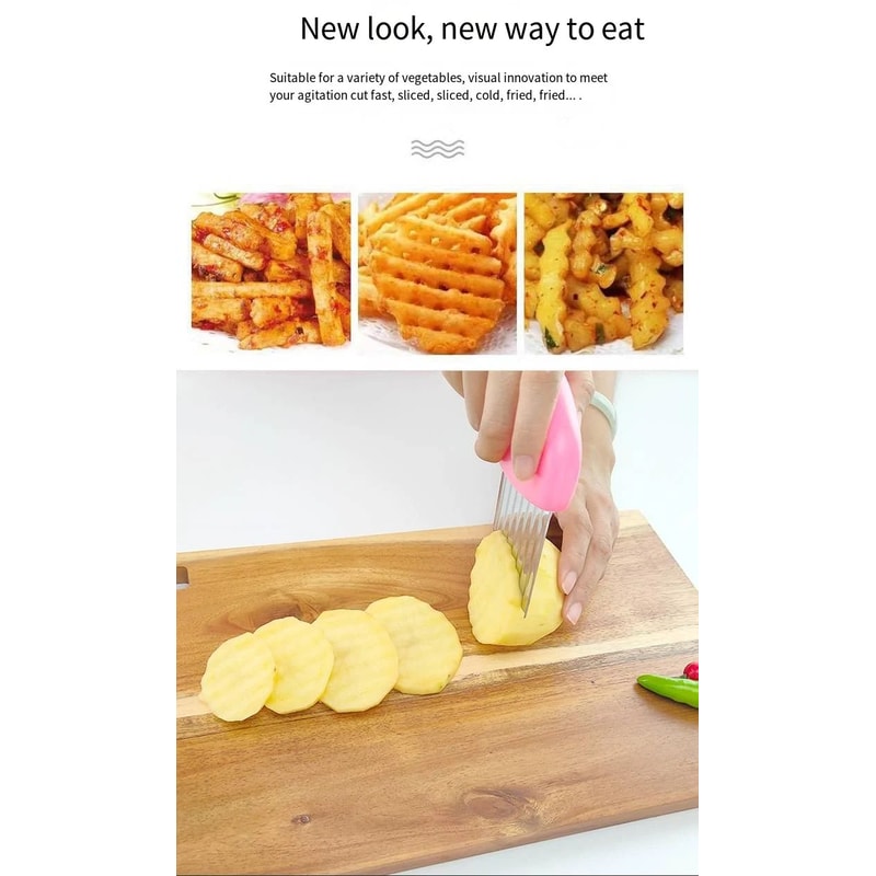Stainless Steel Wavy Potato Cutter French Fries Slicer 6