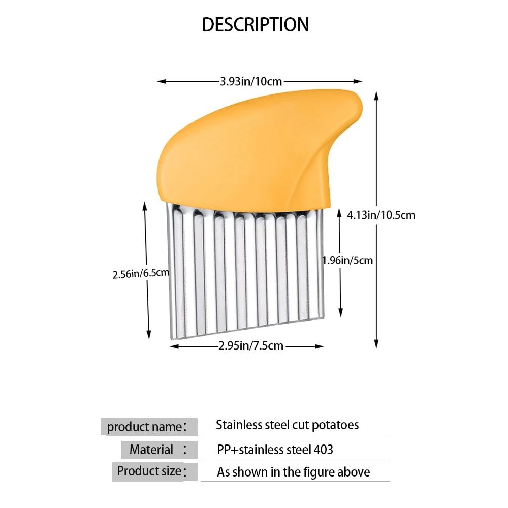 Stainless Steel Wavy Potato Cutter French Fries Slicer 7