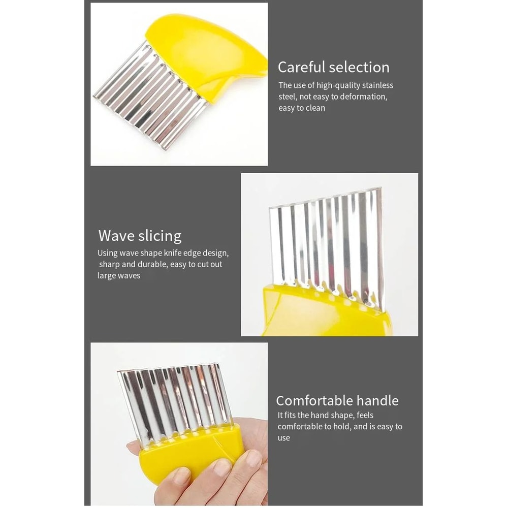 Stainless Steel Wavy Potato Cutter French Fries Slicer 9