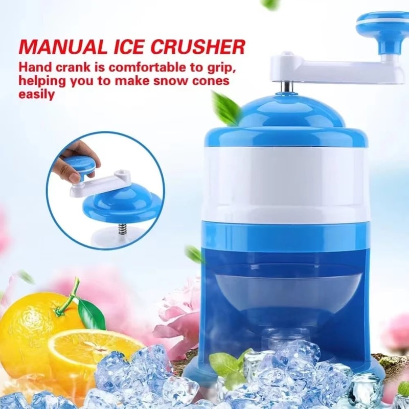 Portable Manual Snow Cone Maker Hand Crank Shaved Ice Machine 6