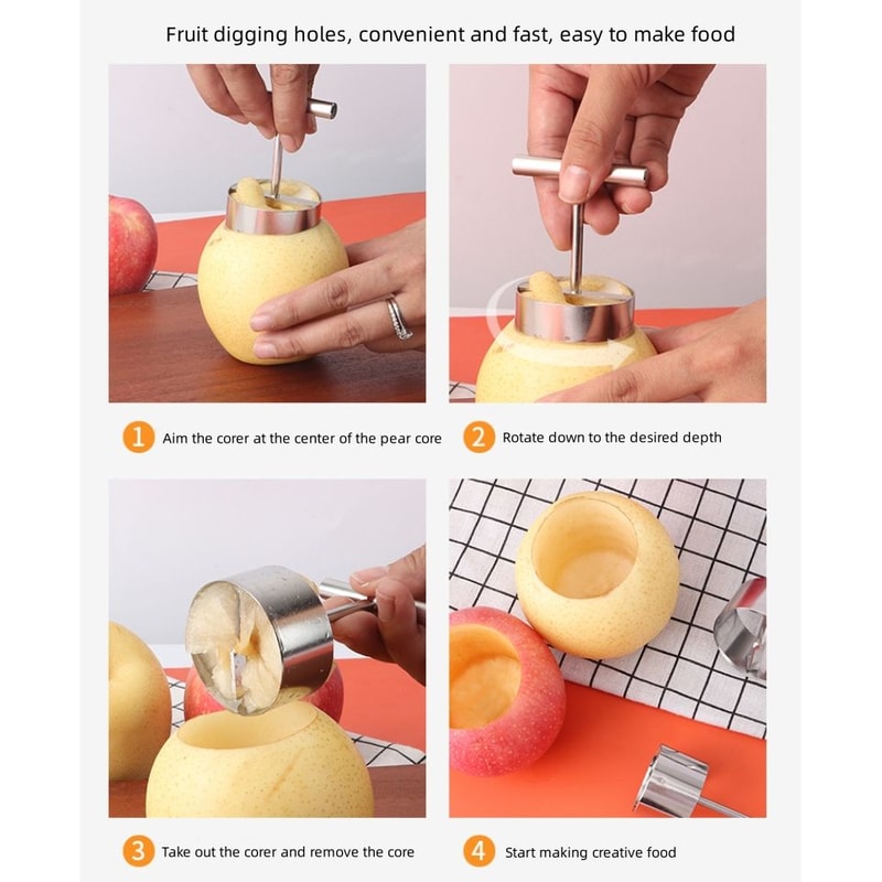 Stainless Steel Apple Pear Corer Fruit Core Remover Tool 6