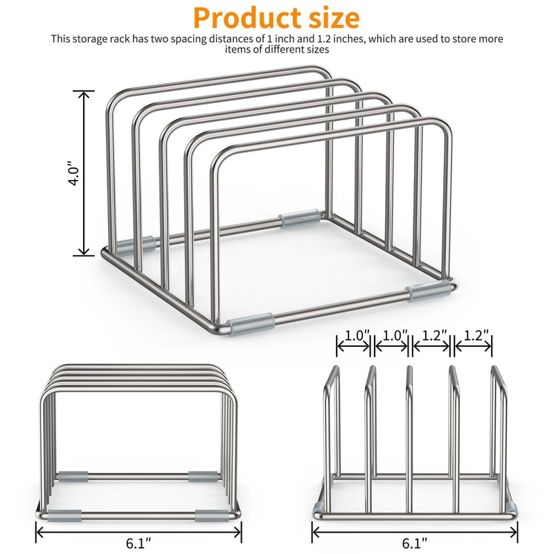 Stainless Steel Cutting Board Holder Kitchen Storage Rack 3