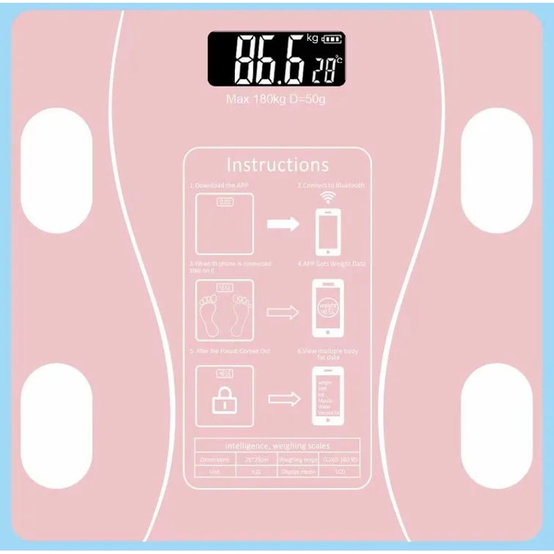 Bluetooth Smart Body Weight Scale Rechargeable Digital Scale 6