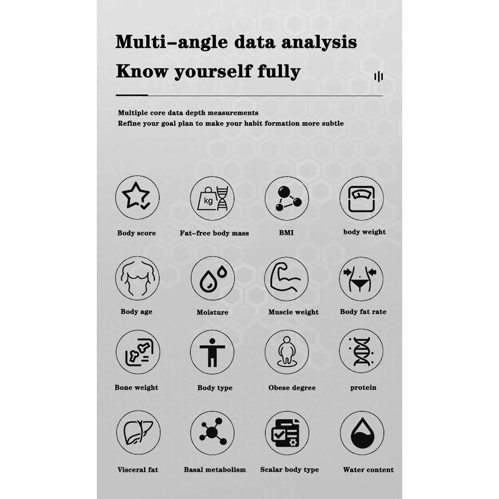 Bluetooth Smart Body Weight Scale Rechargeable Digital Scale 8