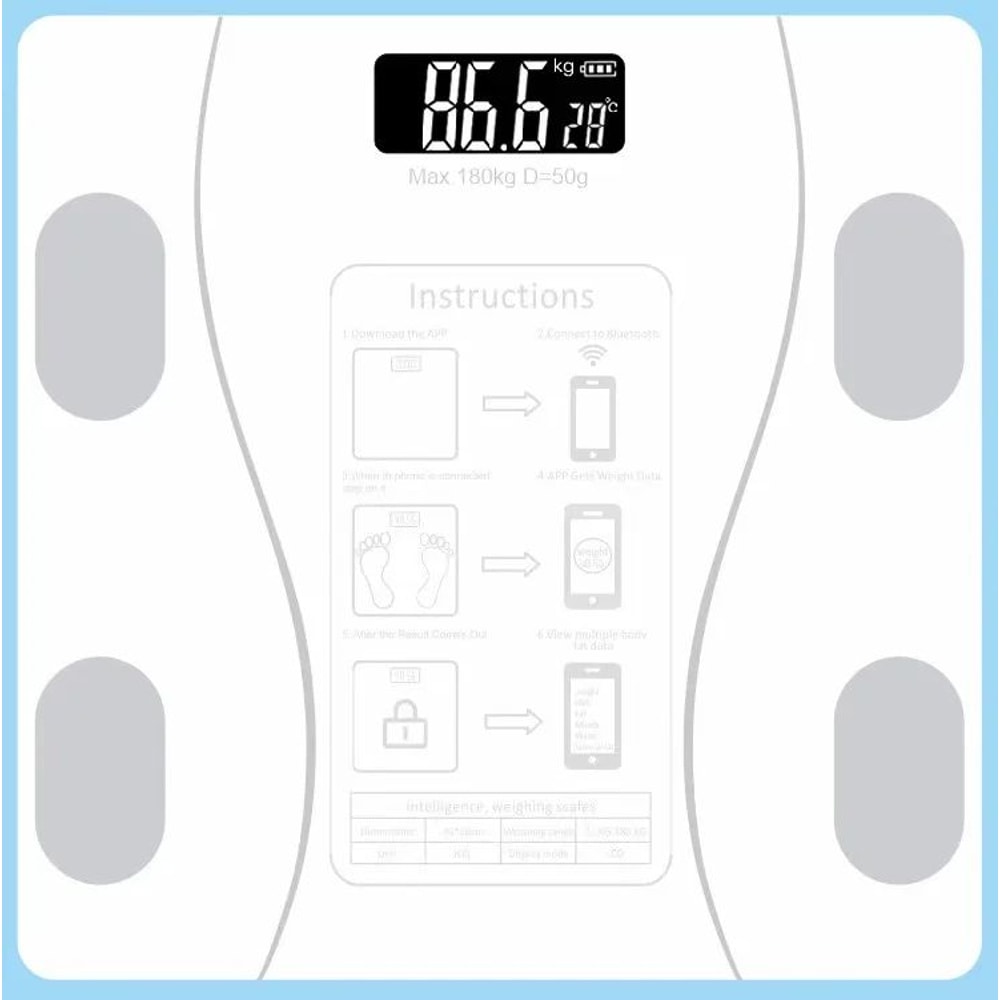 Bluetooth Smart Body Weight Scale Rechargeable Digital Scale 12