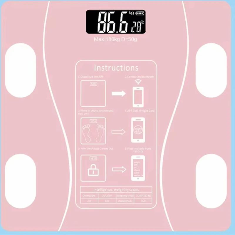 Bluetooth Smart Body Weight Scale Rechargeable Digital Scale 13