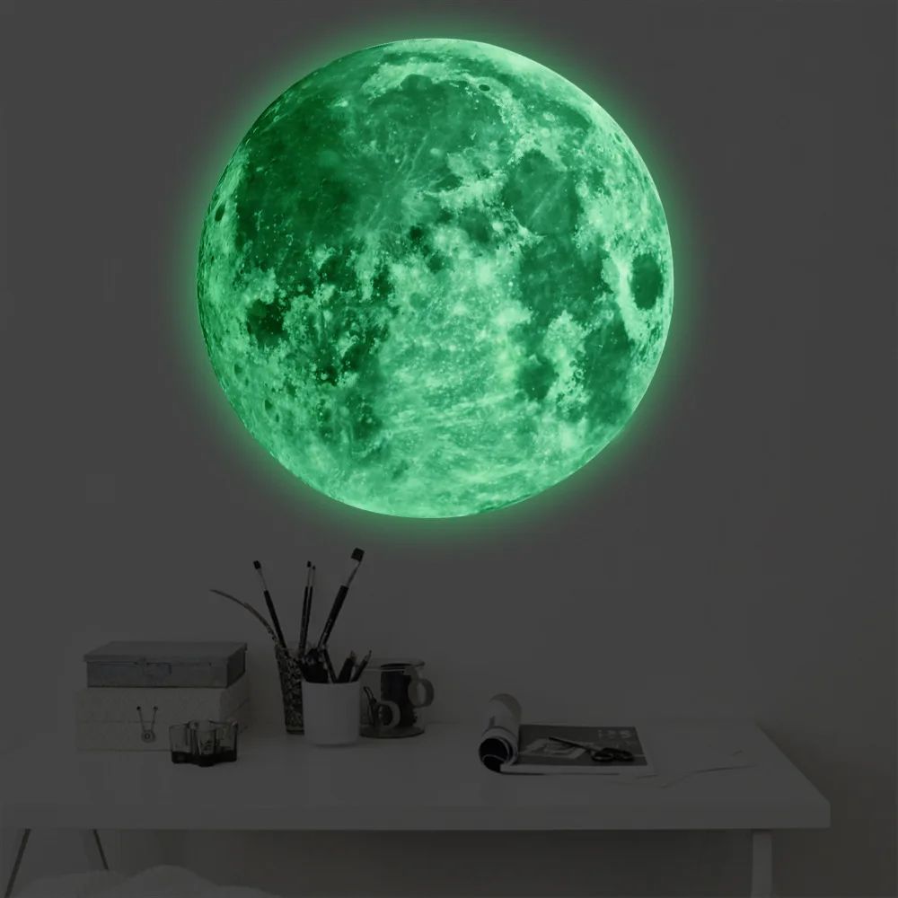 3D Glow In The Dark Moon Wall Sticker Luminous PVC Decal 5