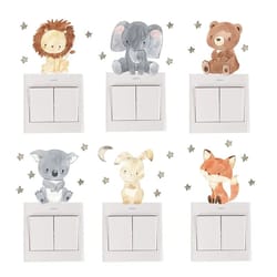 cute cartoon animal light switch wall stickers kids room