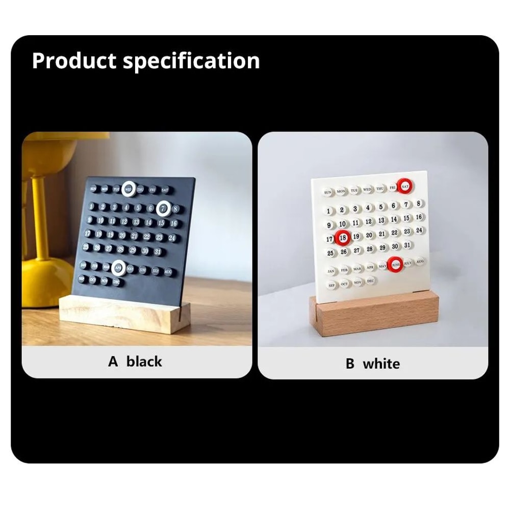 DIY Perpetual Desk Calendar Acrylic Blocks Wooden Base 7