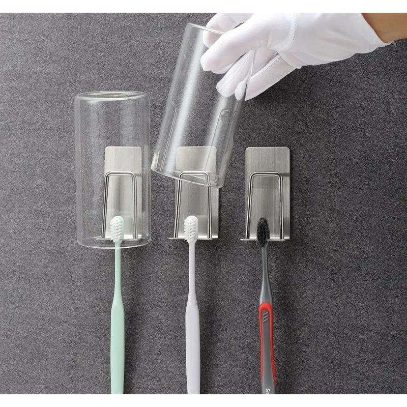 Stainless Steel Wall Mount Toothbrush Holder Bathroom Rack 6