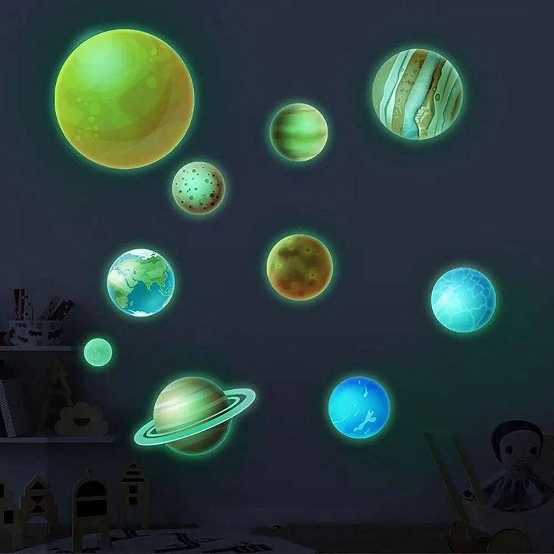 Glow In The Dark Stars And Planets Wall Stickers Set 2