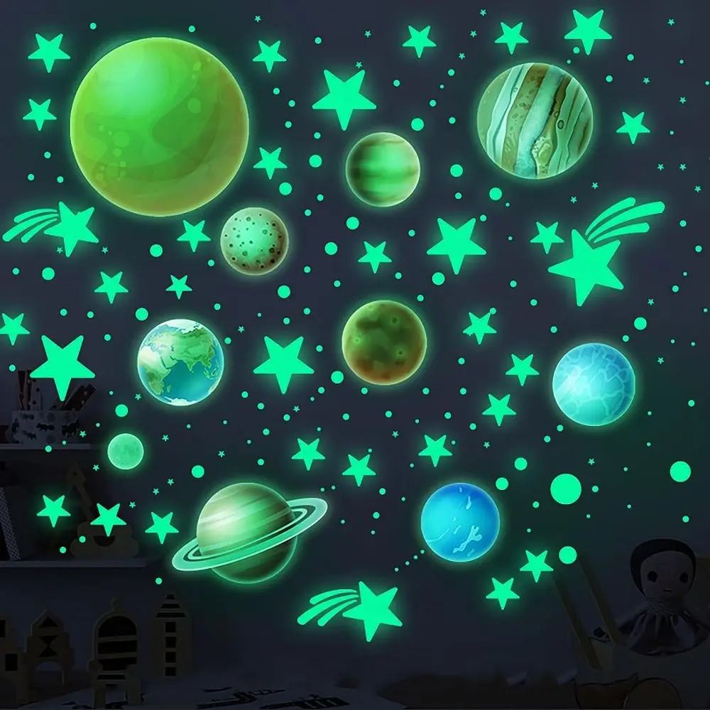 Glow In The Dark Stars And Planets Wall Stickers Set 4