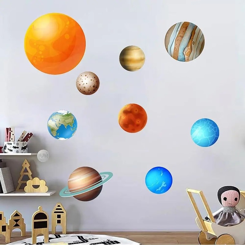 Glow In The Dark Stars And Planets Wall Stickers Set 6