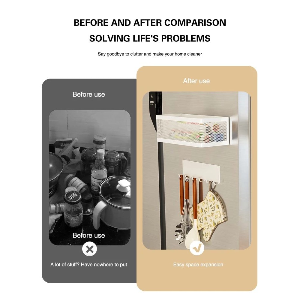 Magnetic Refrigerator Side Storage Rack Kitchen Organizer 6