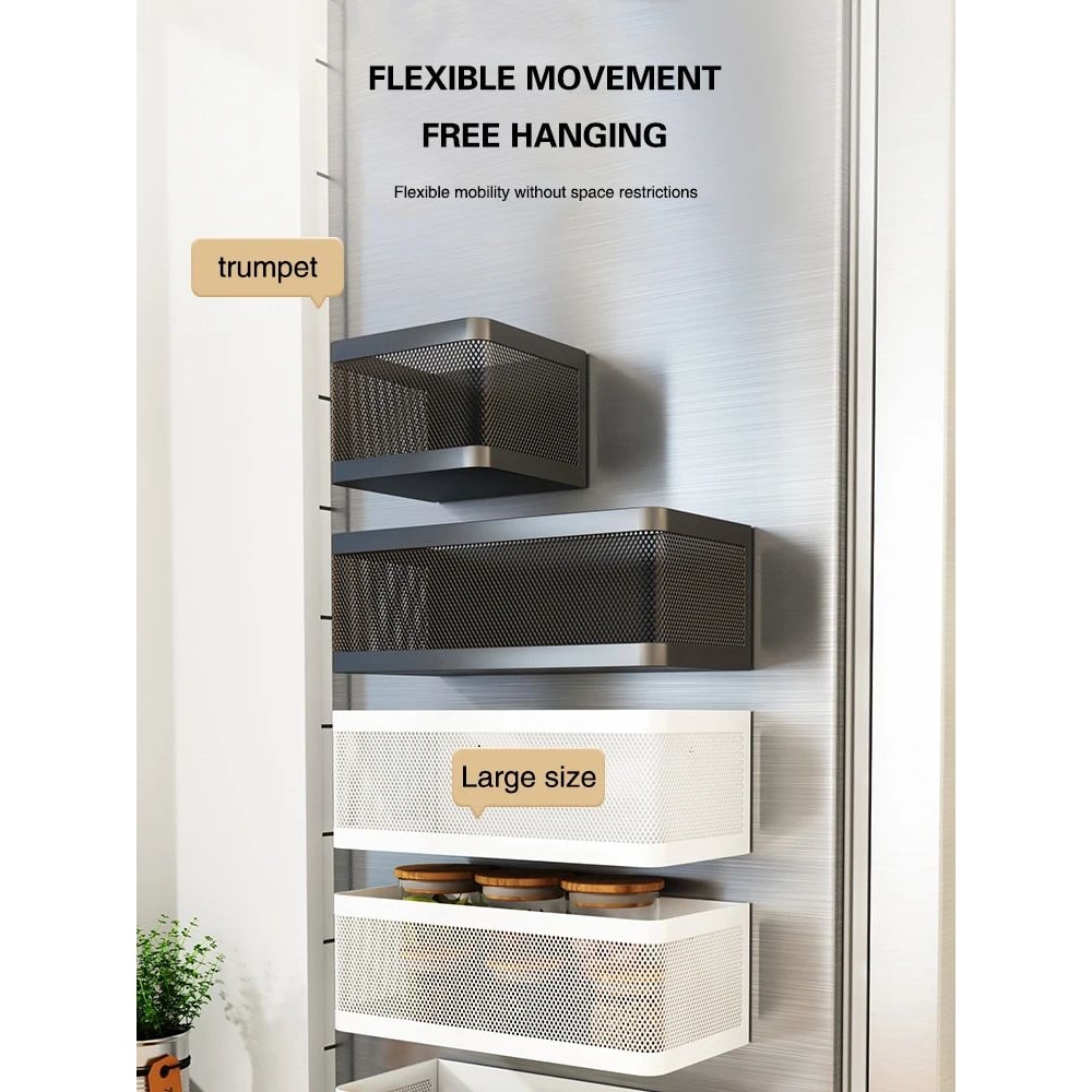 Magnetic Refrigerator Side Storage Rack Kitchen Organizer 7