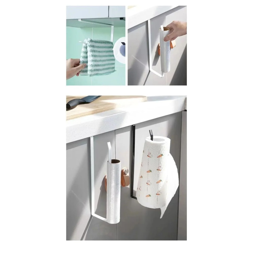 Kitchen Tissue Holder Organizer Rack Paper Towel Storage Shelf 8