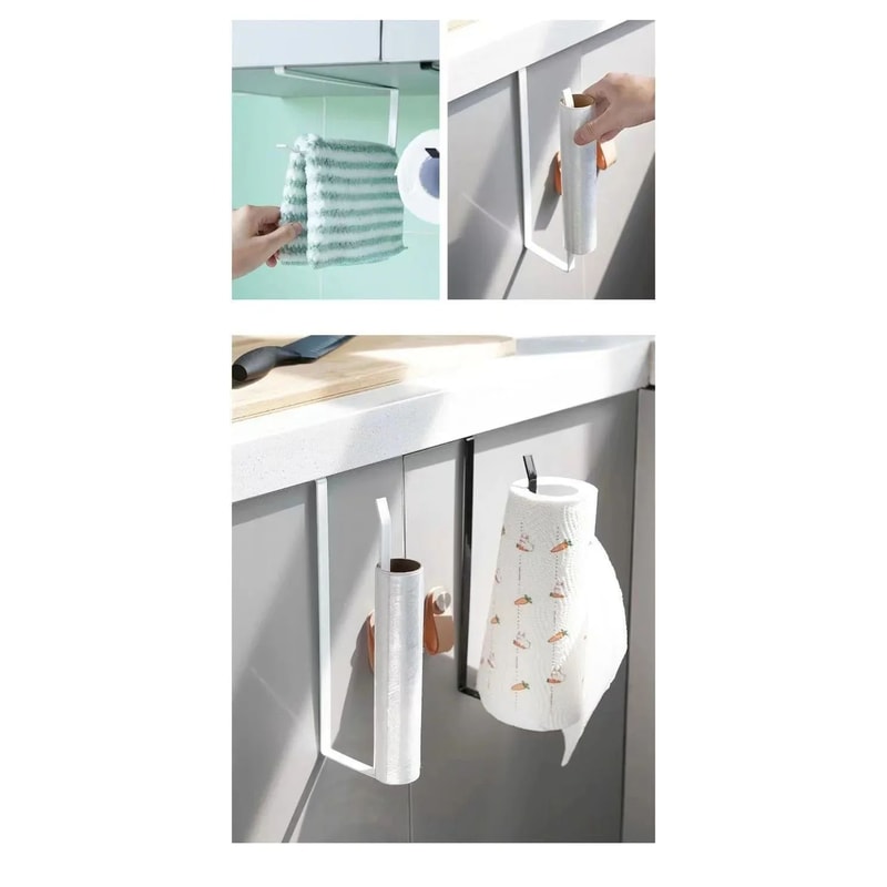 Kitchen Tissue Holder Organizer Rack Paper Towel Storage Shelf 8