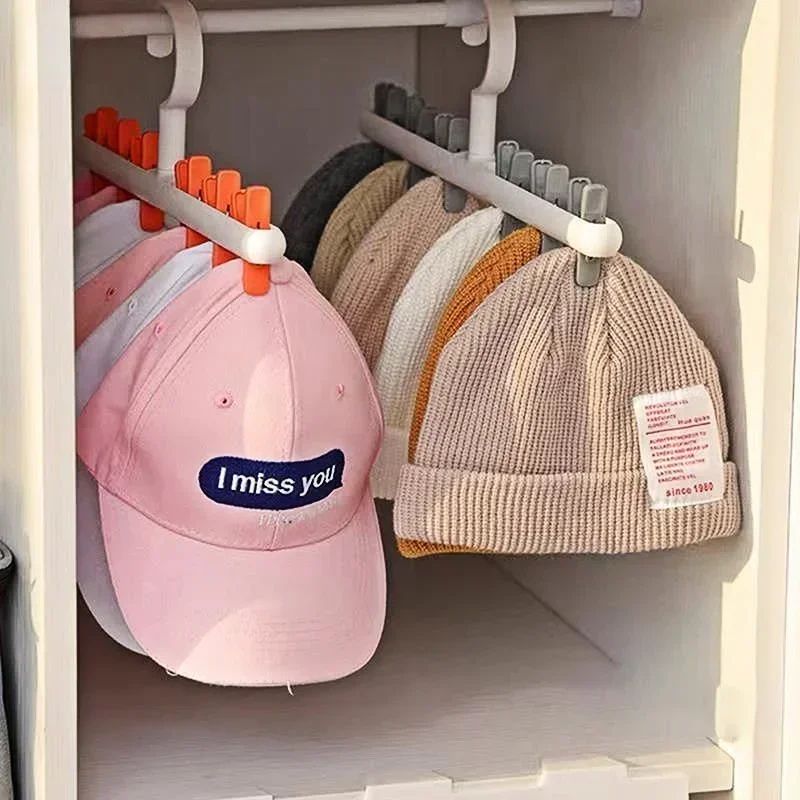6 Clip Hat Socks Organizer Rack Multifunction Closet Hanger 1