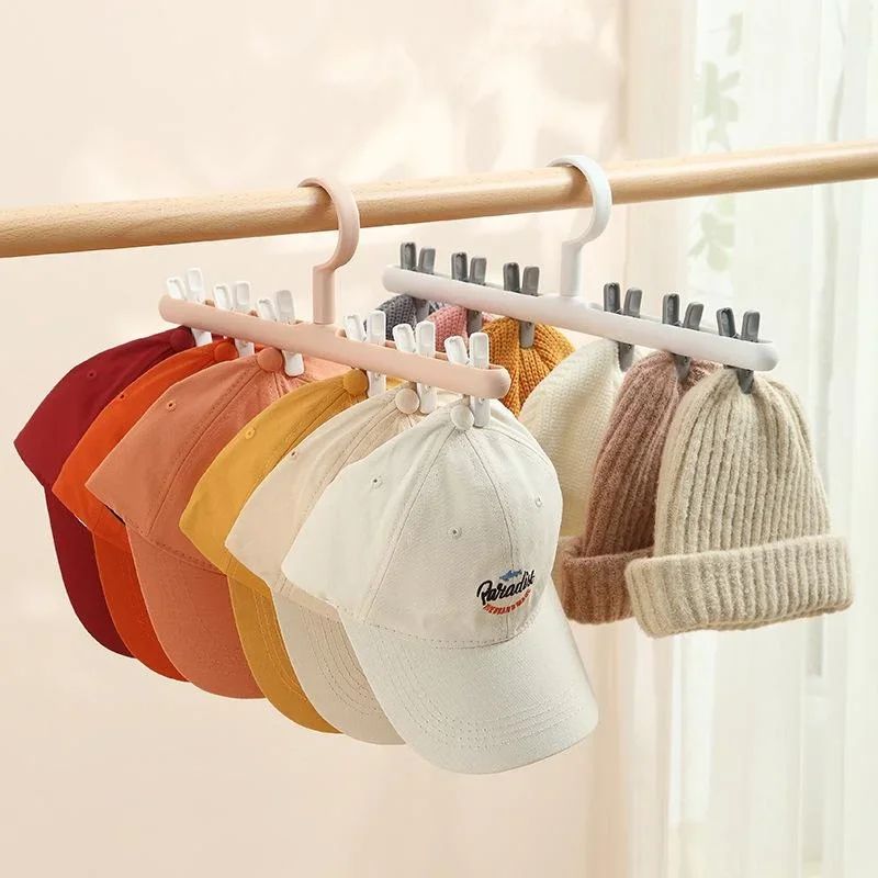 6 Clip Hat Socks Organizer Rack Multifunction Closet Hanger 5