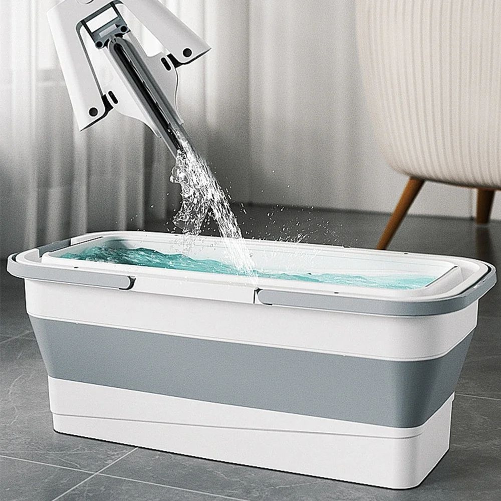 Foldable Rectangular Mop Bucket Large Laundry Washing Basin 3
